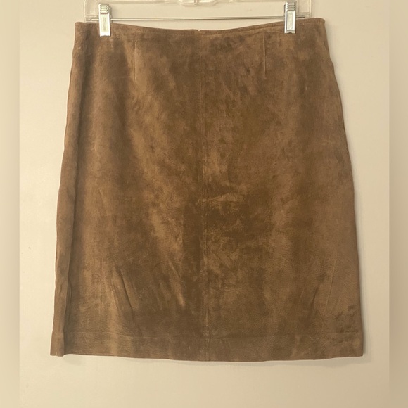 Hunt Club Women's Brown Suede Leather Lined Skirt Size 12 - Picture 1 of 6